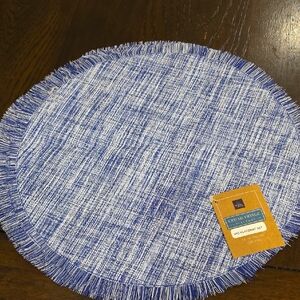 Chic Blue Fringed Placemat by